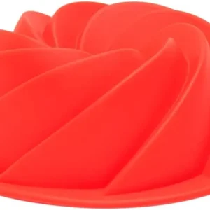 Forma de Silicone Vermelha Espiral 11cm – Ideal para Flan, Pudim, Bolo e Cremes